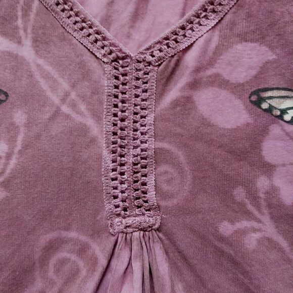 Greater Good Tank Top Womens 3X Purple Tie Dye Butterfly Layered Fairy Hippie - Picture 3 of 9